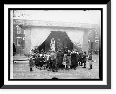 Historic Framed Print, Community service theatre. A moving theater mounted on an automobile chassis, said to be,  17-7/8" x 21-7/8"