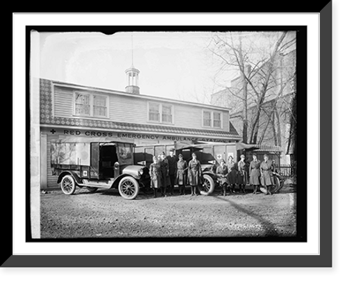 Historic Framed Print, Red Cross ambulance - 2,  17-7/8" x 21-7/8"