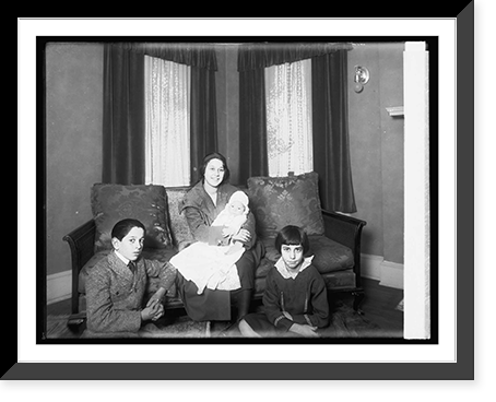 Historic Framed Print, Children of the Counselor of Chilean Embassy, Sena Don Gustavo Munigaza Varela, Eliza, a - 2,  17-7/8" x 21-7/8"