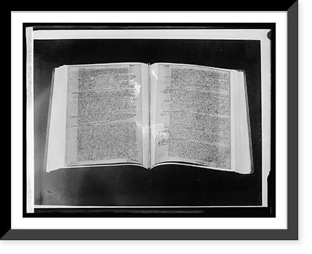 Historic Framed Print, Congressional Library, Md. Land Record book, [Washington, D.C.],  17-7/8" x 21-7/8"