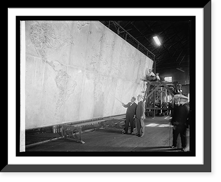 Historic Framed Print, Map, Shipping Board, Daniels & Benson - 2,  17-7/8" x 21-7/8"