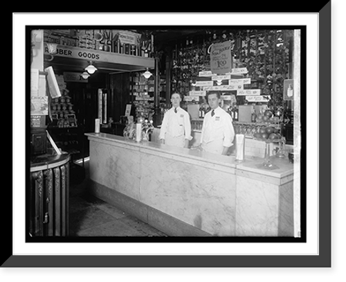 Historic Framed Print, Peoples Drug store, 18 & Col. Rd., [Washington, D.C.], soda fountian,  17-7/8" x 21-7/8"