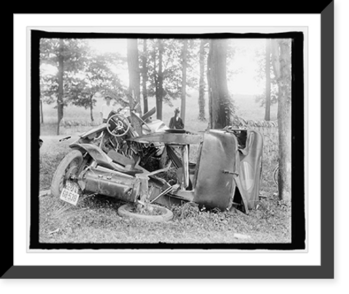 Historic Framed Print, Auto wreck, 1917,  17-7/8" x 21-7/8"