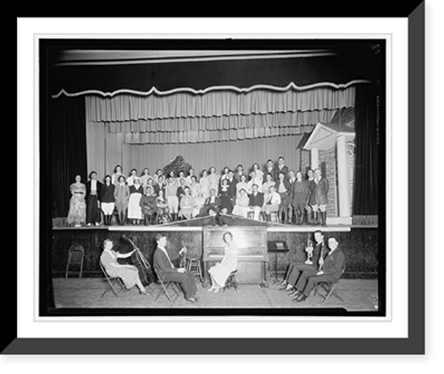 Historic Framed Print, [Stage with performer group],  17-7/8" x 21-7/8"
