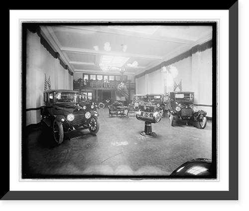 Historic Framed Print, [Auto show room],  17-7/8" x 21-7/8"