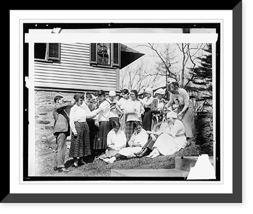 Historic Framed Print, [Women practice with bandages],  17-7/8" x 21-7/8"