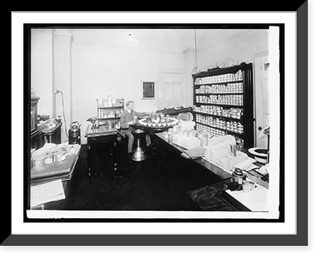 Historic Framed Print, Treasury Dept. Division of Customs, Supervising tea examiner, engaged in testing tea, [1,  17-7/8" x 21-7/8"