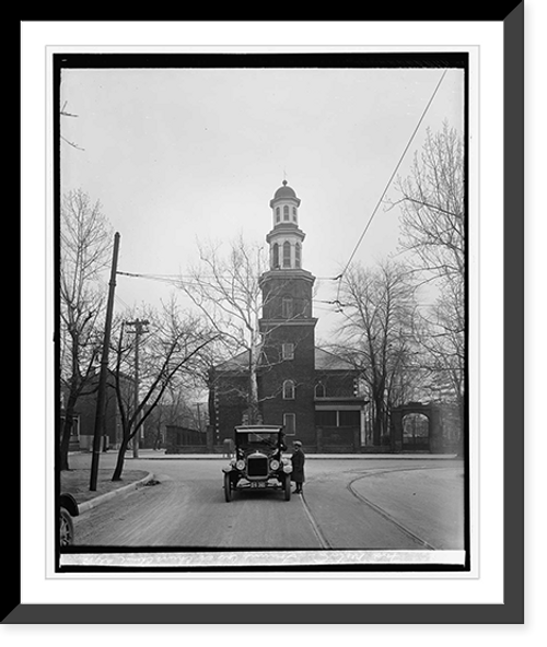 Historic Framed Print, Ford Motor Co. Ford touring car at Christ Church, Alex., Va.,  17-7/8" x 21-7/8"