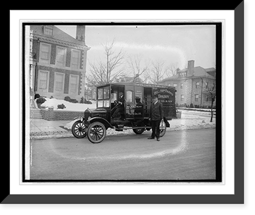 Historic Framed Print, Ford Motor Co. Hilltop Farm Dairies truck,  17-7/8" x 21-7/8"