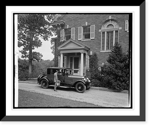 Historic Framed Print, Ford Motor Co. Lincoln [at] private residence - 2,  17-7/8" x 21-7/8"
