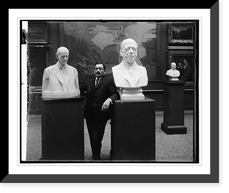 Dykaar with busts of Pres. at National Gallery, Washington, D.C, Vintage Wall Art