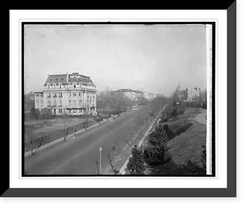 Historic Framed Print, 16th Street and French Embassy, [Washington, D.C.],  17-7/8" x 21-7/8"