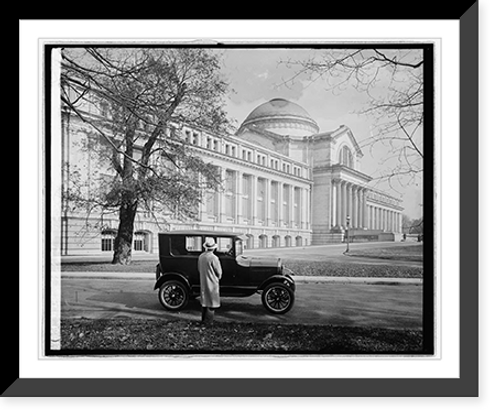 Historic Framed Print, Ford Motor Co. Ford car at new museum,  17-7/8" x 21-7/8"