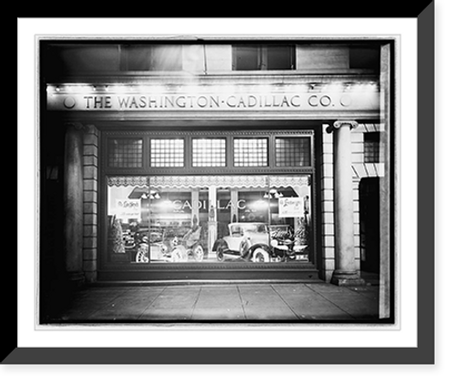 Historic Framed Print, Cadillac Motor Co. window,  17-7/8" x 21-7/8"