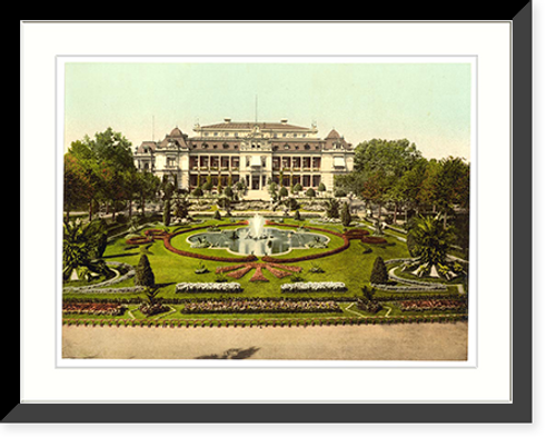 Historic Framed Print, Casino with Palm Garden Frankfort on Main (i.e. Frankfurt am Main) Germany,  17-7/8" x 21-7/8"