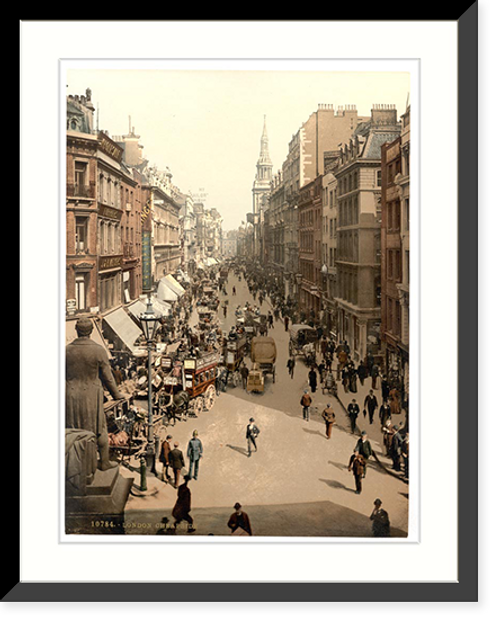 Historic Framed Print, Cheapside London England,  17-7/8" x 21-7/8"