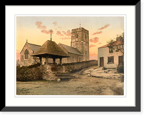 Historic Framed Print, The Church Morthoe England,  17-7/8" x 21-7/8"