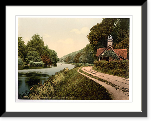 Historic Framed Print, Cliveden from below Cookham Ferry London and suburbs England,  17-7/8" x 21-7/8"