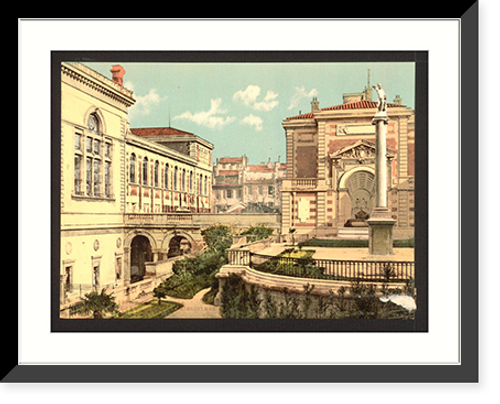 Historic Framed Print, Conservatoire de musique et la bibliotheque Marseilles France,  17-7/8" x 21-7/8"