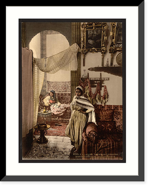 Historic Framed Print, Distinguished Moorish women Algiers Algeria,  17-7/8" x 21-7/8"