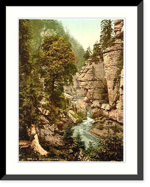 Historic Framed Print, Edmunds Klamm boat station Bohemian Switzerland Bohemia Austro-Hungary,  17-7/8" x 21-7/8"