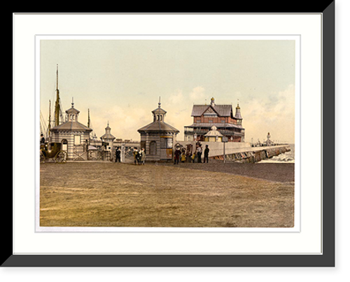 Historic Framed Print, Entrance to jetty Lowestoft England,  17-7/8" x 21-7/8"