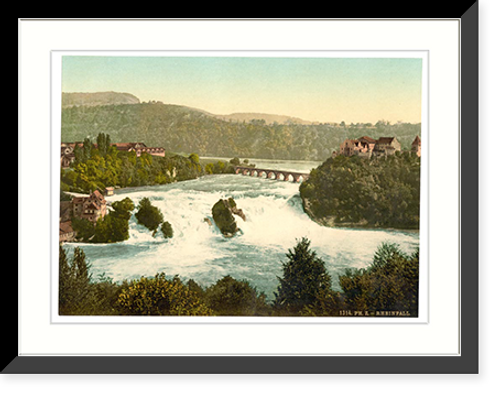 Historic Framed Print, The Falls of the Rhine general view Schaffhausen Switzerland - 2,  17-7/8" x 21-7/8"