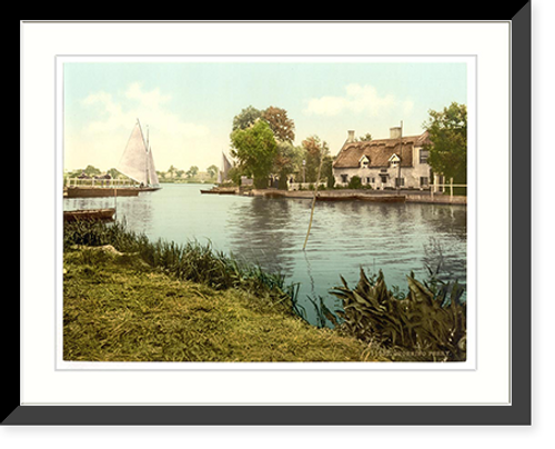 Historic Framed Print, The ferry Horning Village England,  17-7/8" x 21-7/8"
