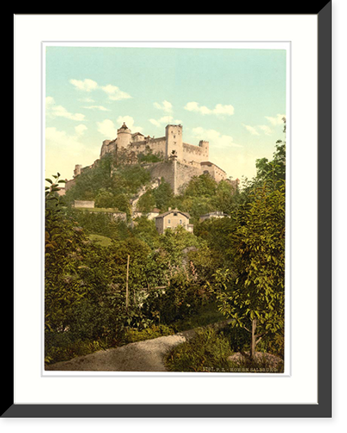 Historic Framed Print, Fortress High-Salzburg (i.e. Hohensalzburg) Salzburg Austro-Hungary,  17-7/8" x 21-7/8"