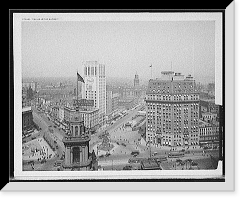 Historic Framed Print, The Heart of Detroit,  17-7/8" x 21-7/8"