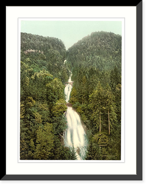 Historic Framed Print, Giessbach Cascade Bernese Oberland Switzerland,  17-7/8" x 21-7/8"
