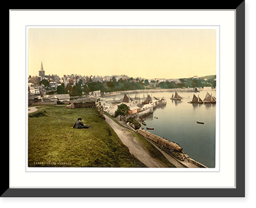 Historic Framed Print, Harbor Tenby Wales,  17-7/8" x 21-7/8"