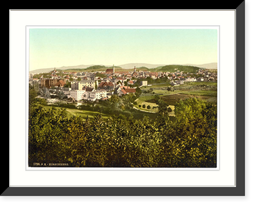 Historic Framed Print, Hirschberg seen from the Hausberg Riesengebirge Germany (i.e. Jelenia G&oacute;ra Poland),  17-7/8" x 21-7/8"