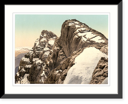 Historic Framed Print, Hocheck and Mittelspitze Waltzman Upper Bavaria Germany,  17-7/8" x 21-7/8"
