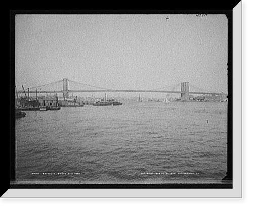 Historic Framed Print, Brooklyn Bridge, New York - 4,  17-7/8" x 21-7/8"
