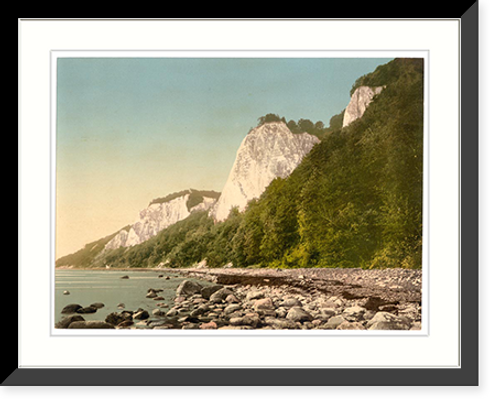 Historic Framed Print, The Konigsstuhl seen from strand Stubbenkammer Isle of Rugen Germany,  17-7/8" x 21-7/8"