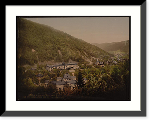 Historic Framed Print, Kurplatz with hydrotherapic baths and Hotel Karaimann Sinaia Roumania,  17-7/8" x 21-7/8"