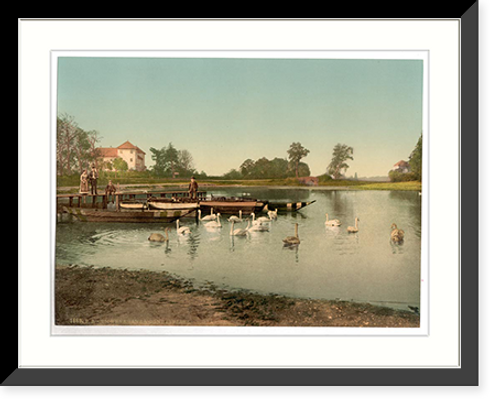 Historic Framed Print, Lake of Worlitz Eichenkranz and Gondelplatz Anhalt Germany,  17-7/8" x 21-7/8"