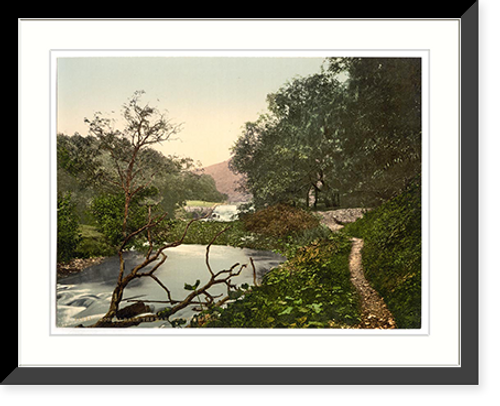 Historic Framed Print, Monsal Dale the Warren Waterfall Derbyshire England,  17-7/8" x 21-7/8"