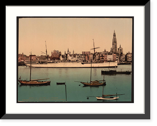 Historic Framed Print, North German Lloyd steamer "La Prusse" Antwerp Belgium,  17-7/8" x 21-7/8"