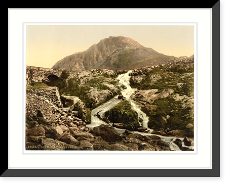 Historic Framed Print, Ogewn Falls Nant Francon (i.e. Nant Ffrancon) Pass Wales,  17-7/8" x 21-7/8"