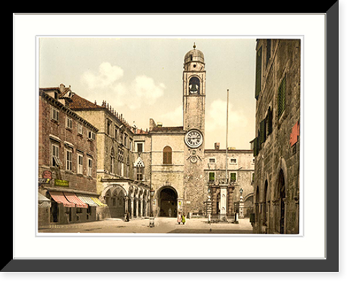 Historic Framed Print, Ragusa Corpi di Guardi Square Dalmatia Austro-Hungary,  17-7/8" x 21-7/8"