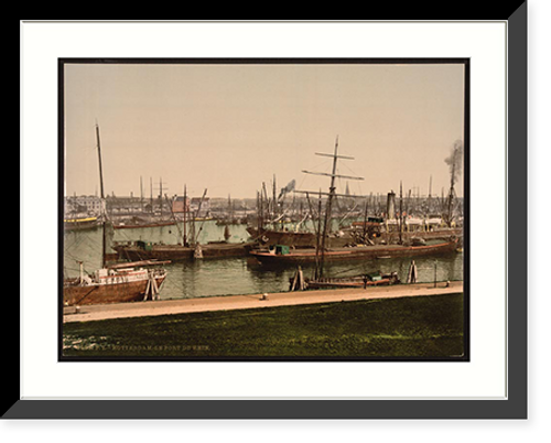 Historic Framed Print, The Rhine port Rotterdam Holland,  17-7/8" x 21-7/8"