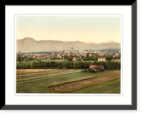 Historic Framed Print, Rosenheim general view Upper Bavaria Germany,  17-7/8" x 21-7/8"