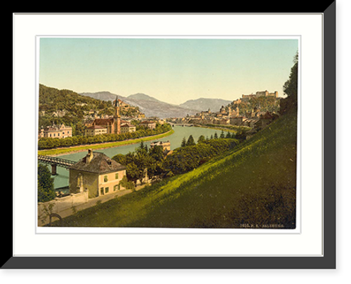 Historic Framed Print, Salzburg general view Austro-Hungary,  17-7/8" x 21-7/8"