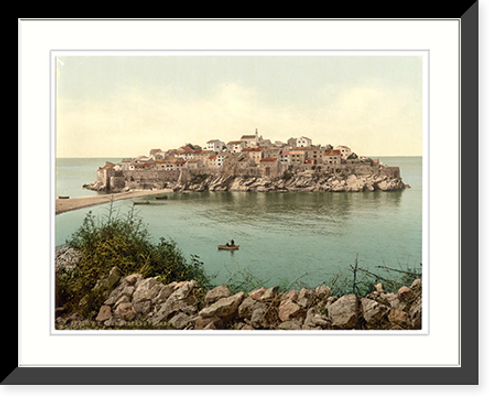 Historic Framed Print, San (i.e. Santo) Stefano near B&uacute;dua Dalmatia Austro-Hungary,  17-7/8" x 21-7/8"