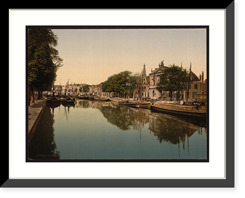 Historic Framed Print, The Spaarne (canal) Haarlem Holland,  17-7/8" x 21-7/8"