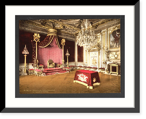 Historic Framed Print, The throne room Fontainebleau Palace France,  17-7/8" x 21-7/8"