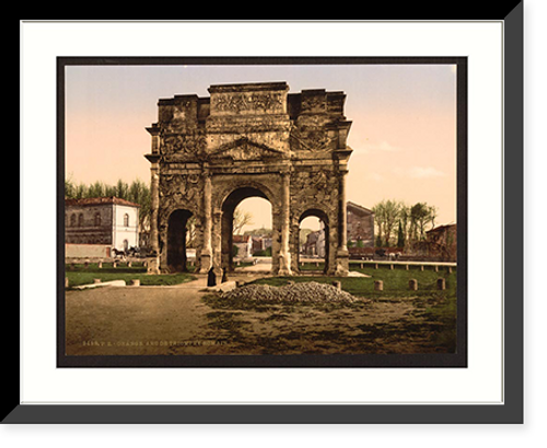 Historic Framed Print, Triumphal arch Orange Provence France,  17-7/8" x 21-7/8"