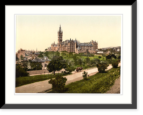 Historic Framed Print, University Glasglow Scotland,  17-7/8" x 21-7/8"